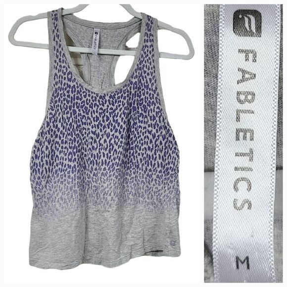 Fabletics Aventura Gray Ombre Tank Top Activewear Sports Racerback Tee Medium - Picture 1 of 10